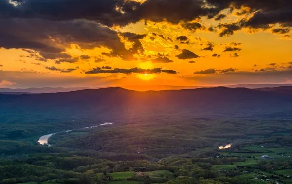 Sunset shenando manzarası sürücüden shenandoah Vadisi üzerinde