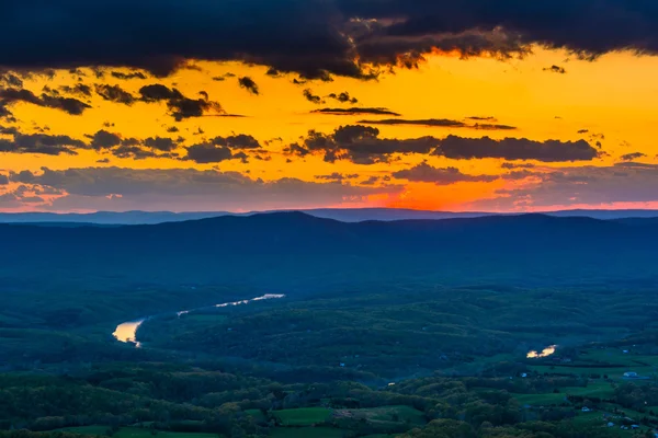 Sunset shenando manzarası sürücüden shenandoah Vadisi üzerinde
