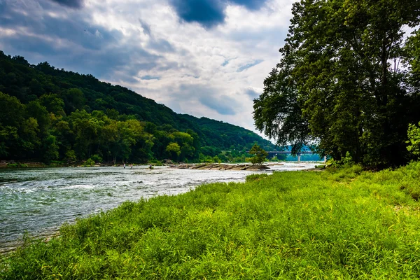 Rzeki shenandoah w harpers ferry, west virginia. — Zdjęcie stockowe