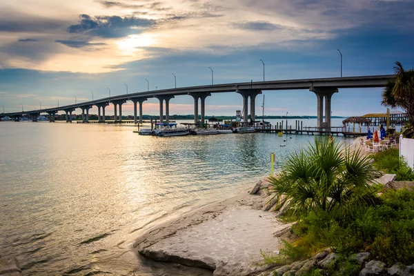 The Vilano Causeway, in Vilano Beach, Florida. — Stock Photo, Image