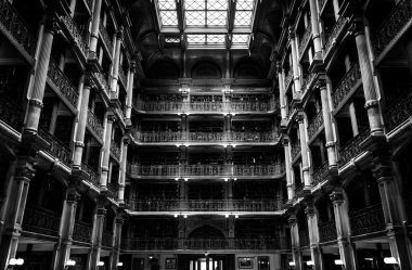 The interior of the Peabody Library in Mount Vernon, Baltimore,  clipart