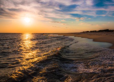 Atlantik Okyanusu üzerinde ayarlama güneş, cape may, new jersey. 