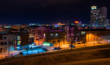 Baltimore, maryland federal Hill gece Doğu göster.