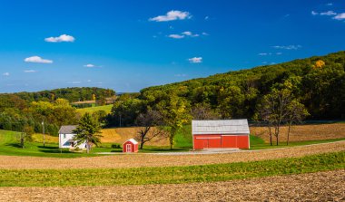 bir çiftlik ve tepeler kırsal york county, pennsylva içinde görünüm