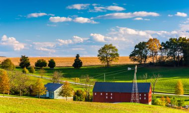 bir çiftlik kırsal york County, pennsylvania görünümünü. 