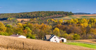 bir ev ve tepeler kırsal york county, pennsylv içinde görünüm