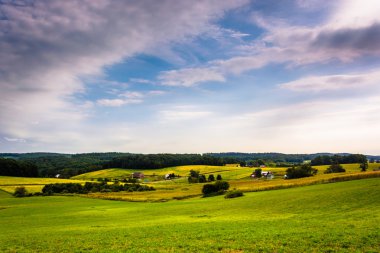 tarım alanları ve tepeler york county, pennsylvan içinde görünüm