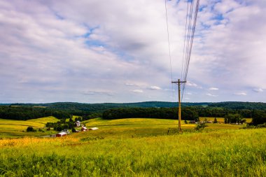 tarım alanları ve tepeler york county, pennsylvan içinde görünüm