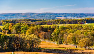 tepeler ve savaş gettysburg, pennsylvania içinde görünüm. 