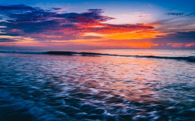 sunrise, st. augustine beach, flo, Atlantik Okyanusu dalgaları