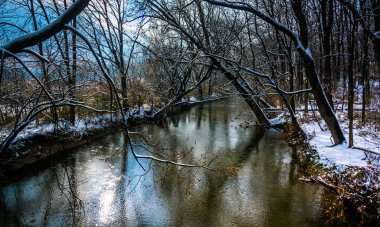 Codorus dere, kırsal York County, Pennsylvania kış görünümü
