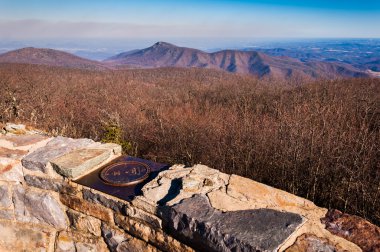 Winter view of Old Rag from the observation deck on Hawksbill Mo clipart