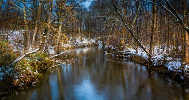 Kış görünümü bir Stream kırsal York County, Pennsylvania. 