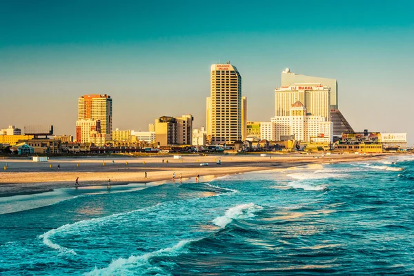 Panorama a Atlantský oceán v atlantic city, new jersey. — Stock fotografie