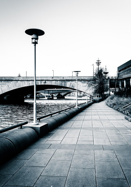 Trail along the Schuylkill River in Philadelphia, Pennsylvania. 