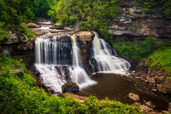 Vista de Blackwater Falls, no Blackwater Falls State Park, West V — Fotografia de Stock