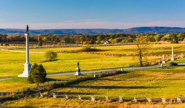 Blick auf die Schlachtfelder in gettysburg, Pennsylvania. — Stockfoto