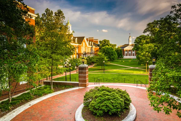 Weergave van gebouwen aan de john hopkins Universiteit in baltimore, maryl — Stockfoto