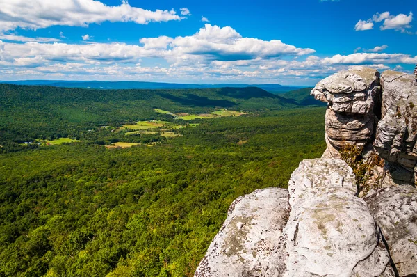 Vista das Montanhas Apalaches a partir de falésias em Big Schloss, em — Fotografia de Stock