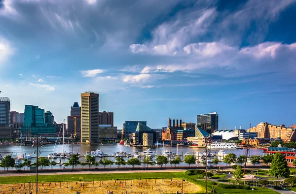 View of the Inner Harbor from Federal Hill in Baltimore, Marylan — Stock Photo, Image