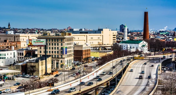 View of the Jones Falls Expressway in Baltimore, Maryland. — Stock Photo, Image