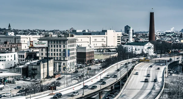 View of the Jones Falls Expressway in Baltimore, Maryland. — Stock Photo, Image