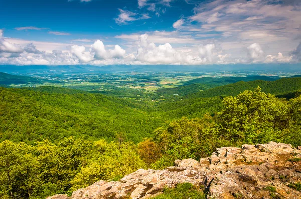 View of the Shenandoah Valley from Franklin Cliffs Overlook, in — Stock Photo, Image