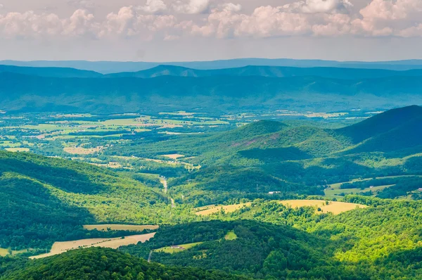 Pohled na údolí shenandoah od panoramatu jednotky v shenandoah n — Stock fotografie