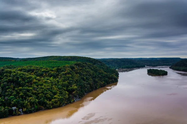 Vue de la rivière Susquehanna depuis le Pinnacle, dans le comté de Lancaster — Photo