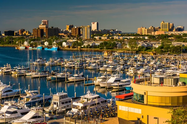 View of the skyline and Frank S. Farley State Marina from the Go — Stock Photo, Image