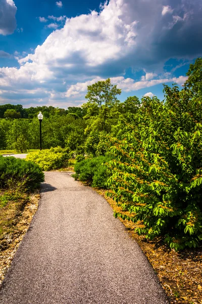 Chodník přes cylburn arboretum v baltimore, maryland. — Stock fotografie