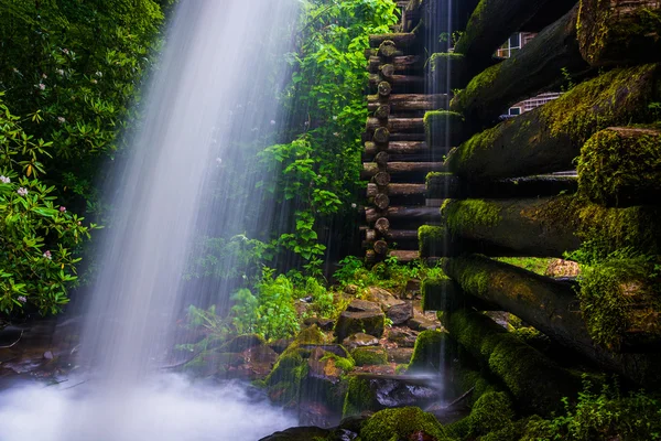 Waterfall at Mingus Mill,  Great Smoky Mountains National Park, — Stock Photo, Image