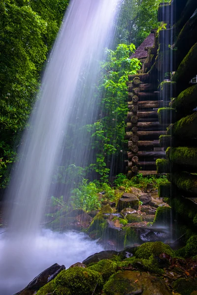 Waterval in mingus mill, great smoky mountains national park, — Stockfoto