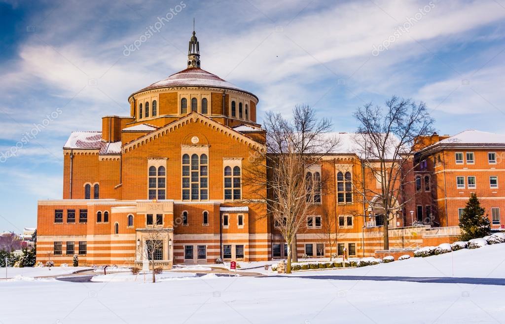 Winter view of the National Shrine of Saint Elizabeth Ann Seton 