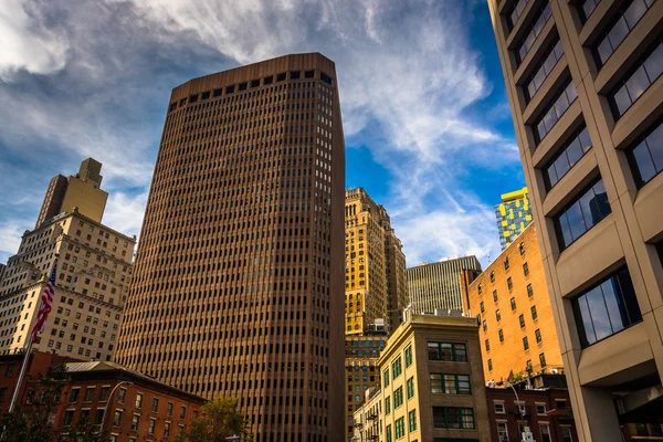 Gratte-ciel dans le quartier financier, Lower Manhattan, New York — Photo