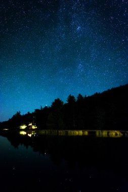 Echo Gölü, Acadia ulus yansıtan gece gökyüzünde yıldızlar