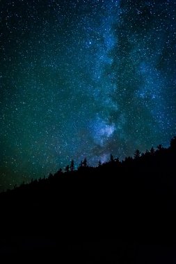 Samanyolu Acadia Natio kum plaj, gece gökyüzünde