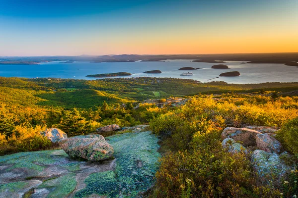 Sonnenaufgang Blick vom Caddilac Mountain im Acadia National Park, Mai — Stockfoto