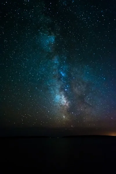 Mléčná dráha nad Atlantickým oceánem, z Acadia National — Stock fotografie