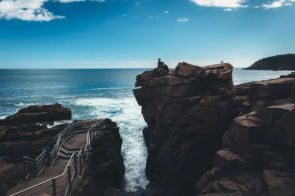 De Thunder Hole, bij Acadia National Park, Maine. — Stockfoto