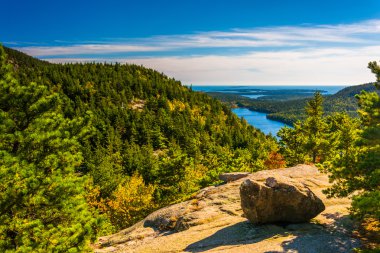 View from North Bubble, in Acadia National Park, Maine.  clipart
