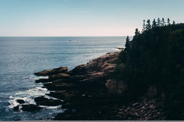 Θέα στους βράχους και τον Ατλαντικό ωκεανό στο Acadia εθνικού πάρκου, M — Φωτογραφία Αρχείου