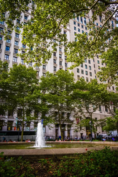 Bowling Green, aşağı Manhattan, New York'taki Çeşmede. — Stok fotoğraf