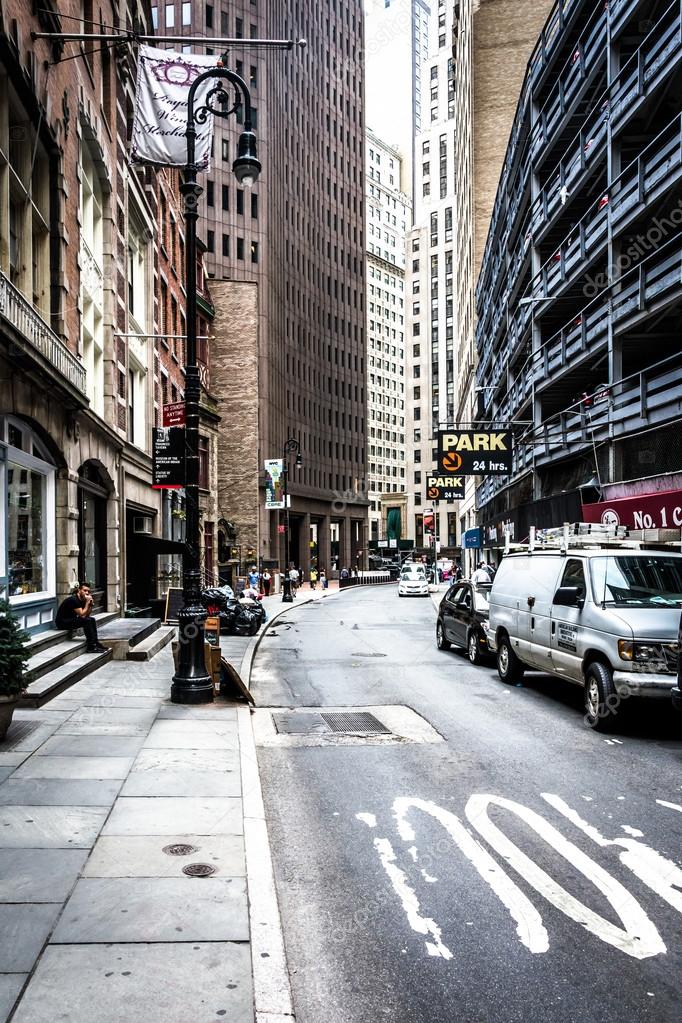 Street in Lower Manhattan, New York. 