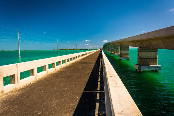 Brücken über türkisfarbenes Wasser in islamorada, in den florida keys — Stockfoto