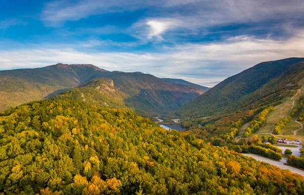 Early fall view from Bald Mountain, at Franconia Notch State Par — Stock Photo, Image
