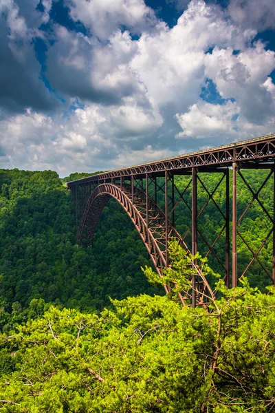 The New River Gorge Bridge, seen from the Canyon Rim Visitor Cen — Stock Photo, Image