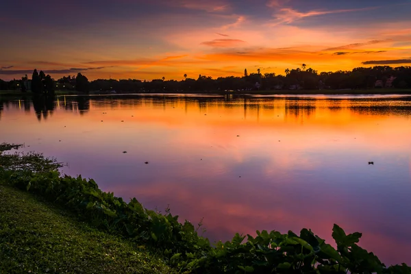 Halbmond-See bei Sonnenuntergang, in Saint petersburg, florida. — Stockfoto