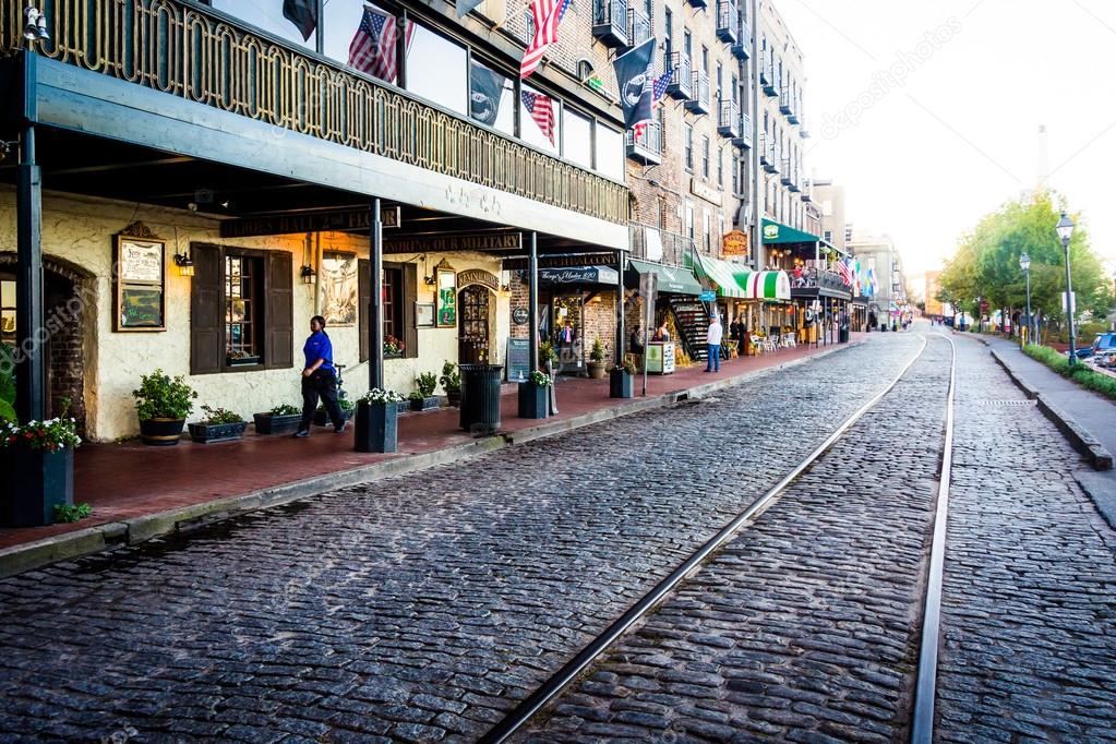 East River Street in Savannah, Georgia.