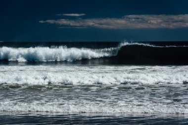 Dalgalar Old Orchard Beach, Maine, Atlantik Okyanusu.